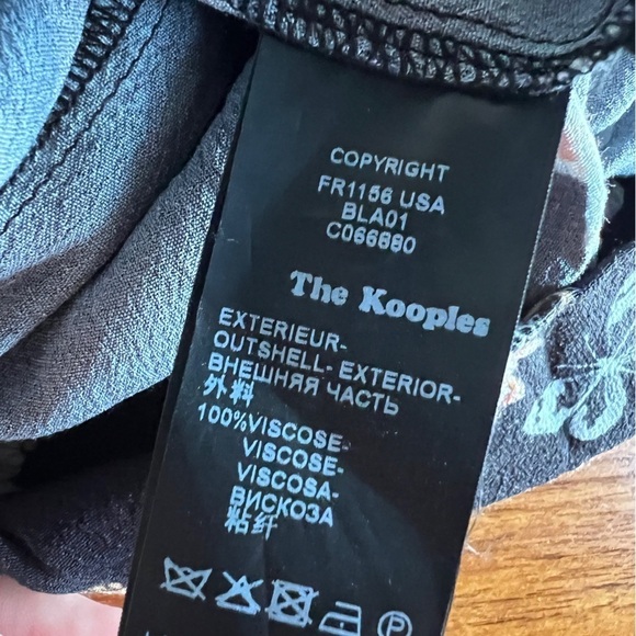 The Kooples Lace Up Black Butterfly Floral Print Dress size 3 - Picture 14 of 15